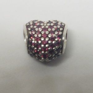 Pandora Pink (fuchsia) Pave Heart Charm